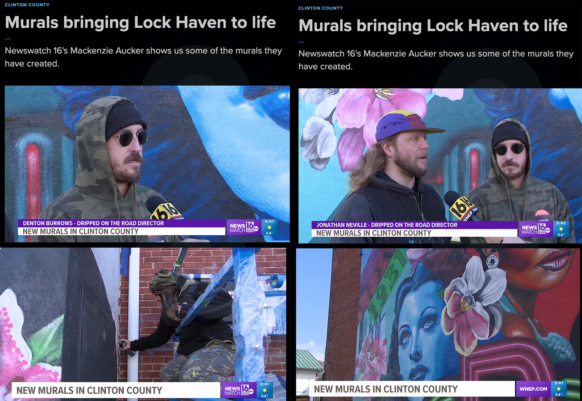 dripped-on-the-road-WNEP-16-news-segment-television-lock-haven-murals-press